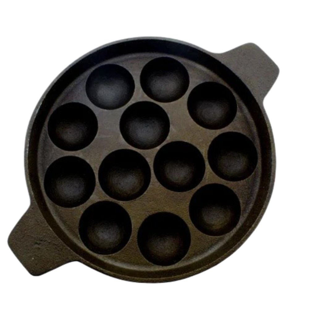 Pre-Seasoned Cast Iron Paniyaram Pan - 12 Pit
