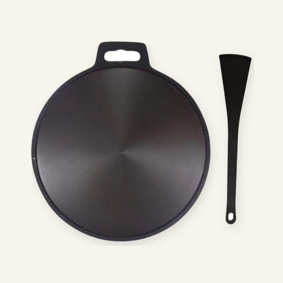 12-inch single-handle dosa tawa with turner