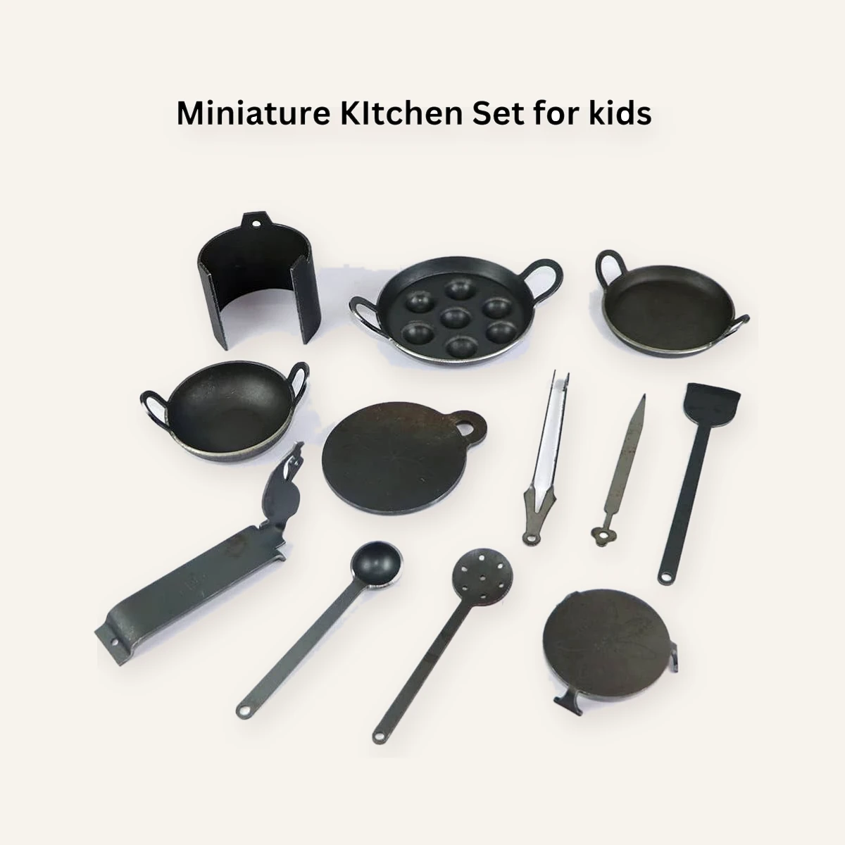 12-Piece Iron Miniature Kitchen Play Set