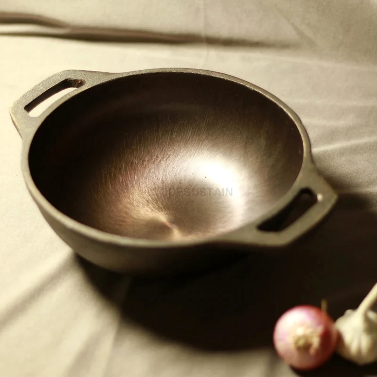 Cast iron Appam pan lifestyle view
