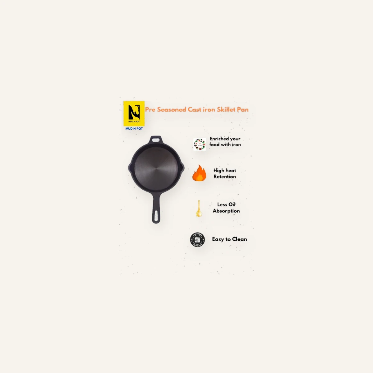 8.5-inch cast iron skillet feature guide