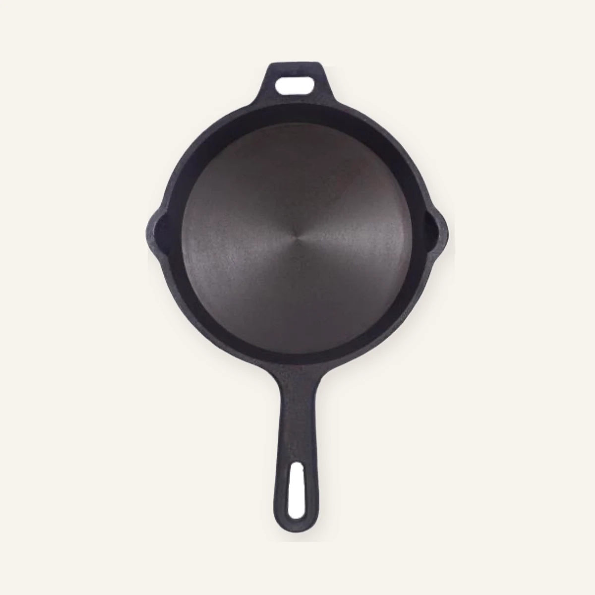 8.5-inch cast iron skillet top view